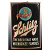 Image 1 : Reverse on Glass Schlitz Lighted Corner Sign.