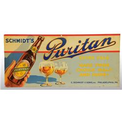 Embossed Tin Puritan Pale Ale Sign.