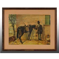 Light Cardboard Green River Whiskey Poster.