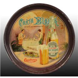 Tin Litho Carta Blanca Beer Serving Tray.