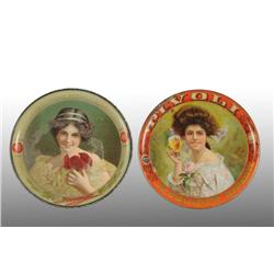 Lot of 2: Tin Litho Lager Serving Trays.