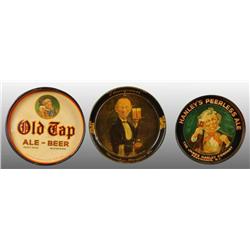 Lot of 3: Assorted Tin Litho Ale Serving Trays.