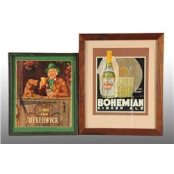 Lot of 2: Cardboard Small Advertising Posters.