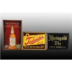 Lot of 3: Glass Ale Signs.