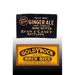 Lot of 2: Embossed Tin Signs.