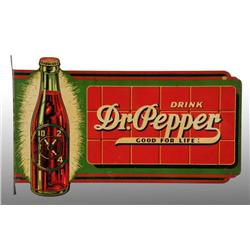Tin Dr. Pepper Die-Cut Flange Sign.