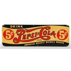 Embossed Tin Pepsi-Cola Kick Plate.