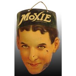 Embossed Tin Moxie Die-Cut Sign.