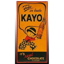 Embossed Tin Kayo Chocolate Soda Sign.