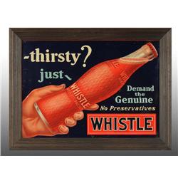 Embossed Tin Whistle Sign.