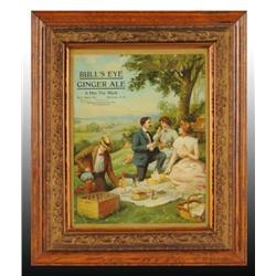 Textured Paper Bull's Eye Ginger Ale Sign.