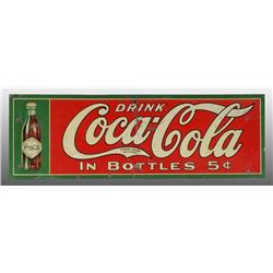 Embossed Tin Coca-Cola Sign.