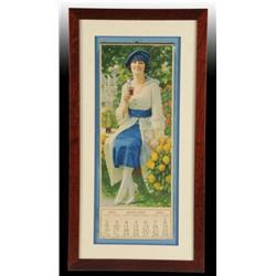 Coca-Cola Framed 1921 Calendar.