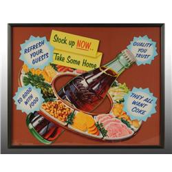 Coca-Cola Snack Tray & Bottle Die-Cut Sign.