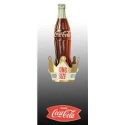 Cardboard Coca-Cola 2-Sided Bottle Die-Cut Sign.