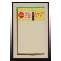 Cardboard Coca-Cola Easel-Back Menu Sign.