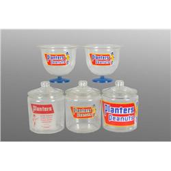 Lot of 5: Assorted Planters Peanuts Containers.