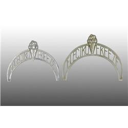 Lot of 2: Chrome Electro Freeze Arched Signs.