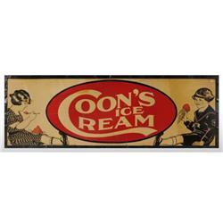 Heavy Cardboard Coon's Ice Cream Sign.