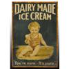 Image 1 : Embossed Tin Dairy Made Ice Cream Sign.