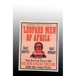 Paper "Leopard Men of Africa" Film Poster.