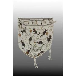 Beaded Purse with Cat Print.