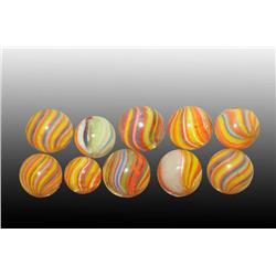 Lot of 10: Joseph Swirl Marbles.