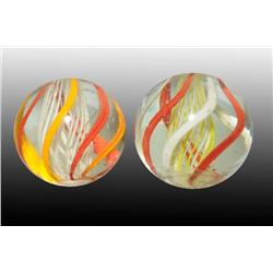 Lot of 2: Latticino Marbles.