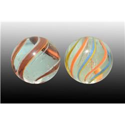 Lot of 2: Swirl Marbles.