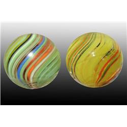 Lot of 2: English Swirl Marbles.
