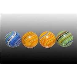 Lot of 4: English Swirl Marbles.