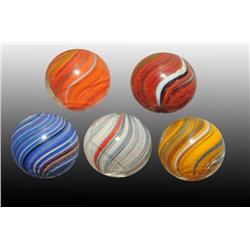 Lot of 5: English Joseph Swirl Marbles.