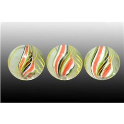 Lot of 3: Same Cane Divided Ribbon Marbles.