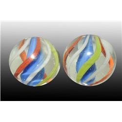Lot of 2: English Solid Core Marbles.