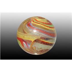 Rare Naked Left Twist Ribbon Faceted Marble.