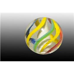 White Solid Core Swirl Marble.