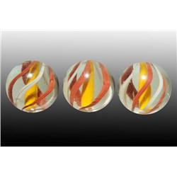 Lot of 3: Solid Core Marbles.
