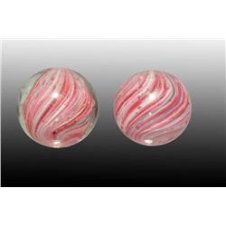 Lot of 2: Onionskin Marbles With Mica.