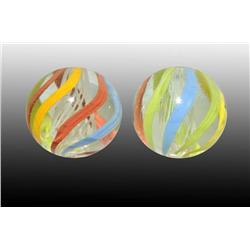 Lot of 2: Latticino Core Marbles.