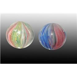 Lot of 2: Onionskin Marbles with Mica.