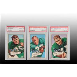 Lot of 3: 1952 Bowman Philadelphia Football Cards.