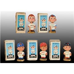 Lot of 5: Paper Mache Baseball Bobbing Head Dolls.