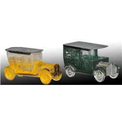 Lot of 2: Glass Automobile Candy Containers.