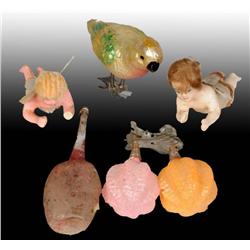 Lot of 5: Assorted Christmas Tree Ornaments.