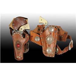 Lot of 2: Single Toy Cap Gun & Holster Sets.