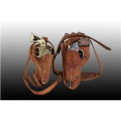 Lot of 2: Red Ranger Toy Cap Gun & Holster Sets.