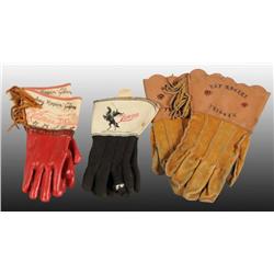 Lot of 3: Pairs of Western & Character Glove Sets.