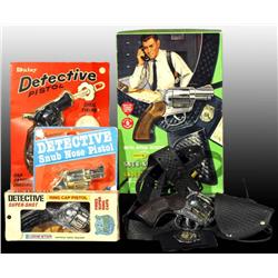 Lot of 4: Detective Toy Cap Guns.