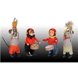 Lot of 4: Schuco Animal Wind-Up Toys.