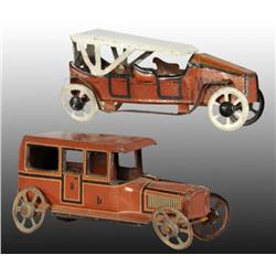 Lot of 2: Tin Automobile Penny Toys.